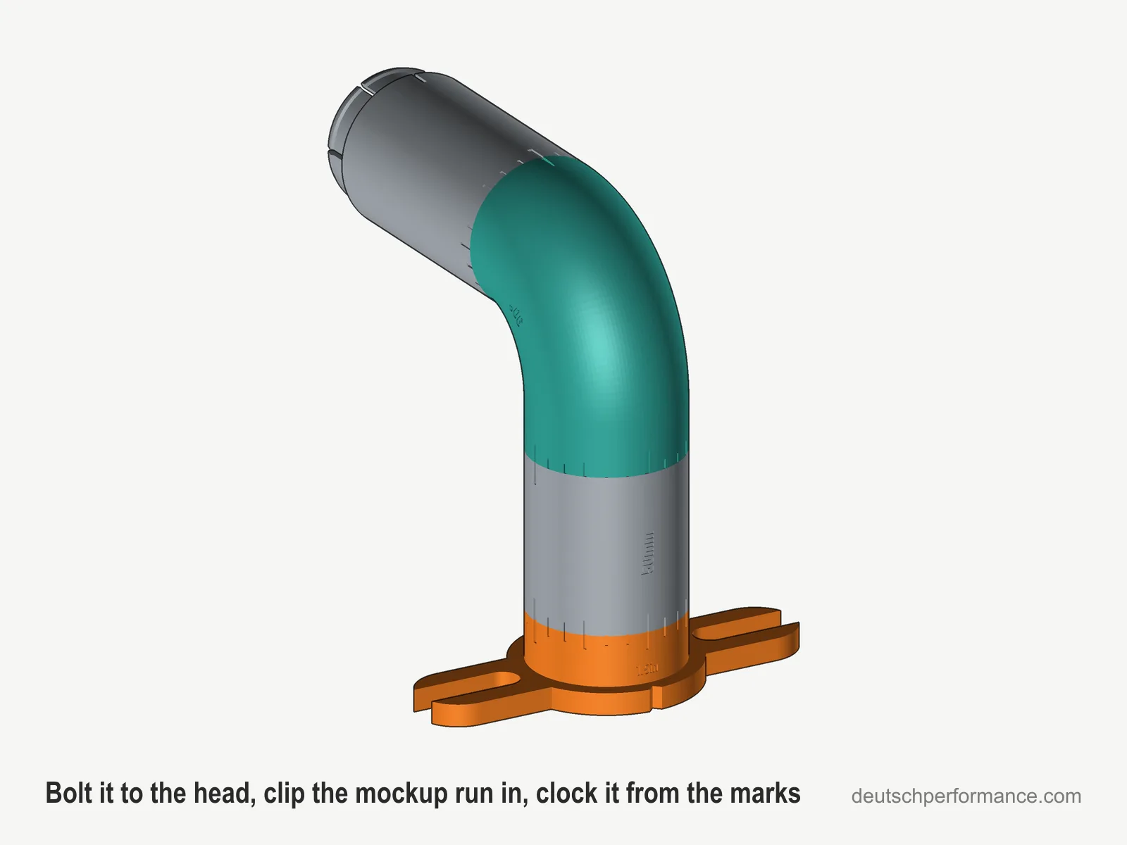 Mockup run clipped into the head port adapter